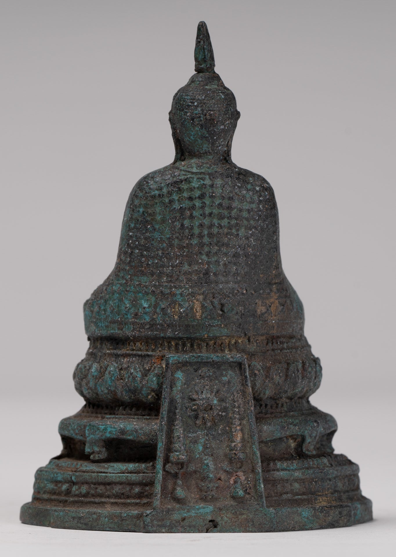 Buddha Sculpture - Antique Thai Style Bronze Seated Meditation Winter Buddha Statue - 12.5cm/5"