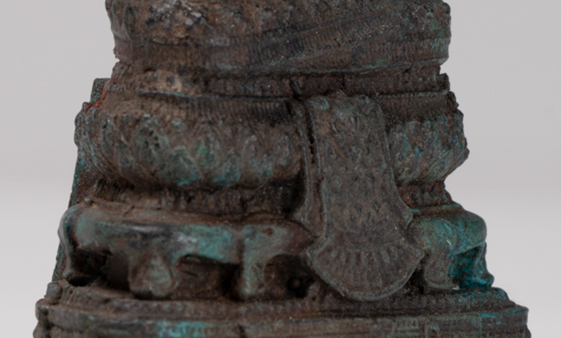 Buddha Sculpture - Antique Thai Style Bronze Seated Meditation Winter Buddha Statue - 12.5cm/5"