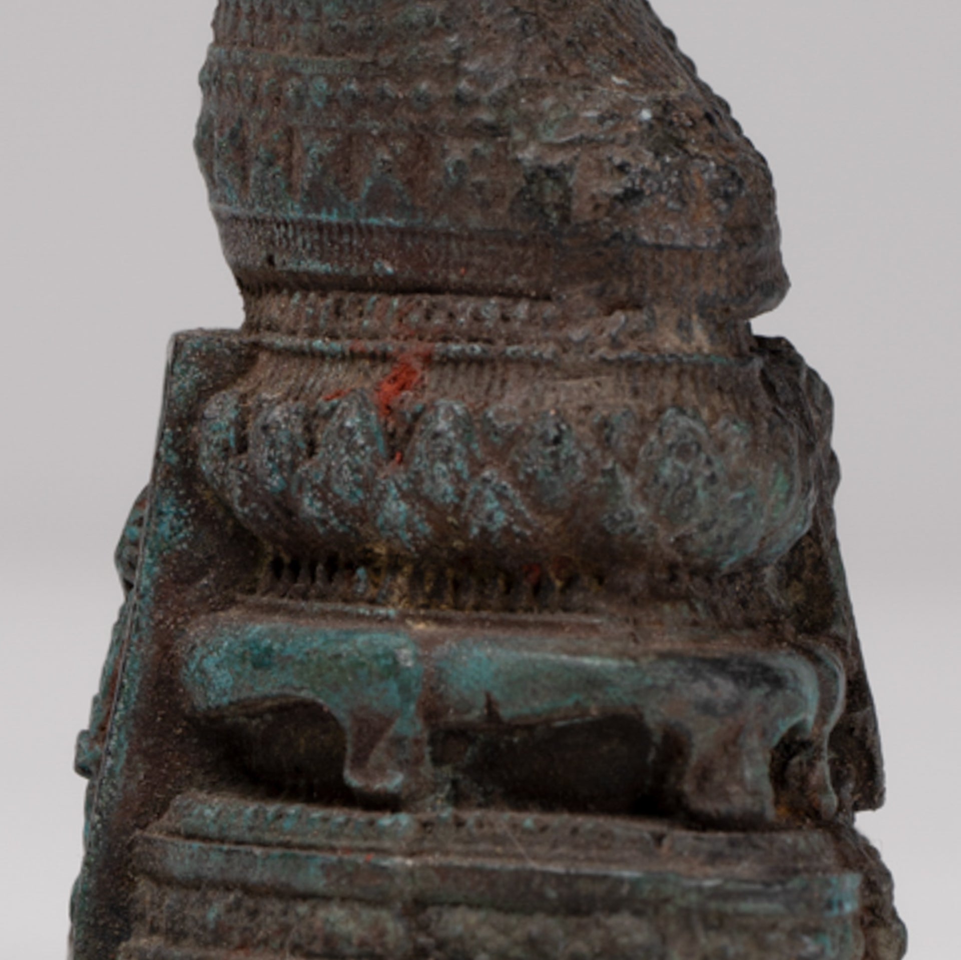 Buddha Sculpture - Antique Thai Style Bronze Seated Meditation Winter Buddha Statue - 12.5cm/5"