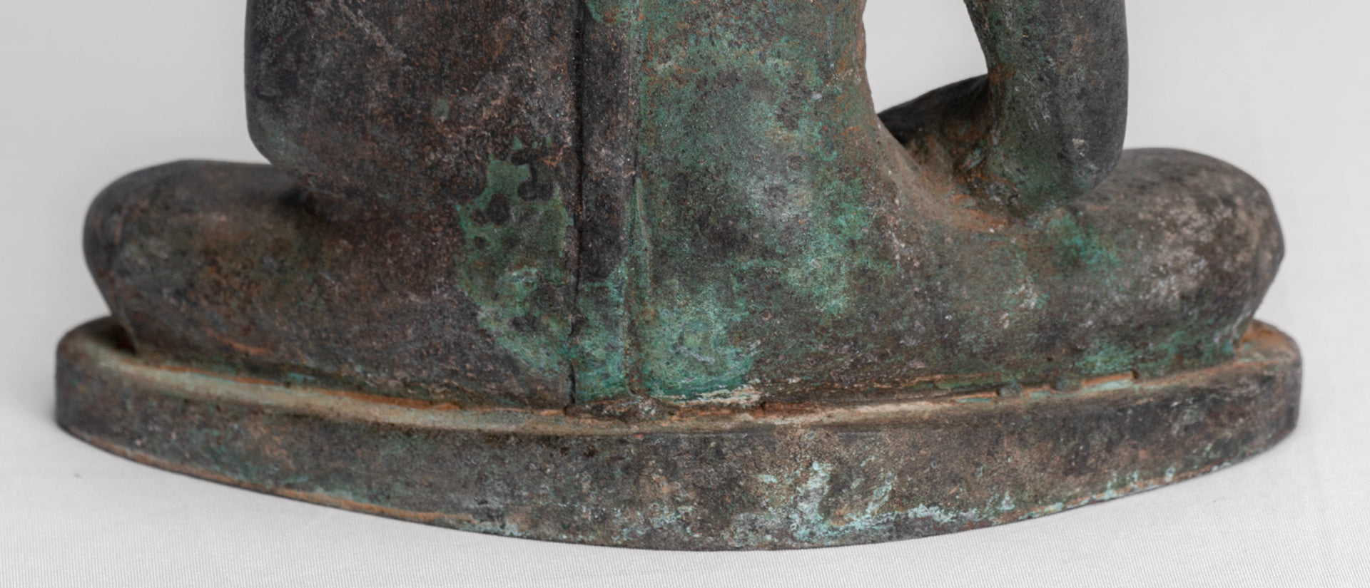 Buddha Statue - Antique Sri Lanka Style Bronze Seated Meditation Buddha Statue - 17cm/7"