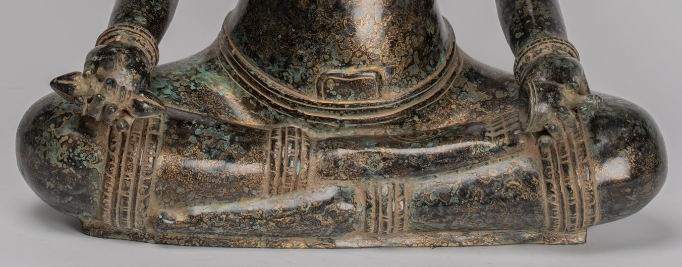 Buddha Statue - Antique Khmer Style Bronze Varada or Charity Angkor Wat Buddha Statue - 55cm/22"