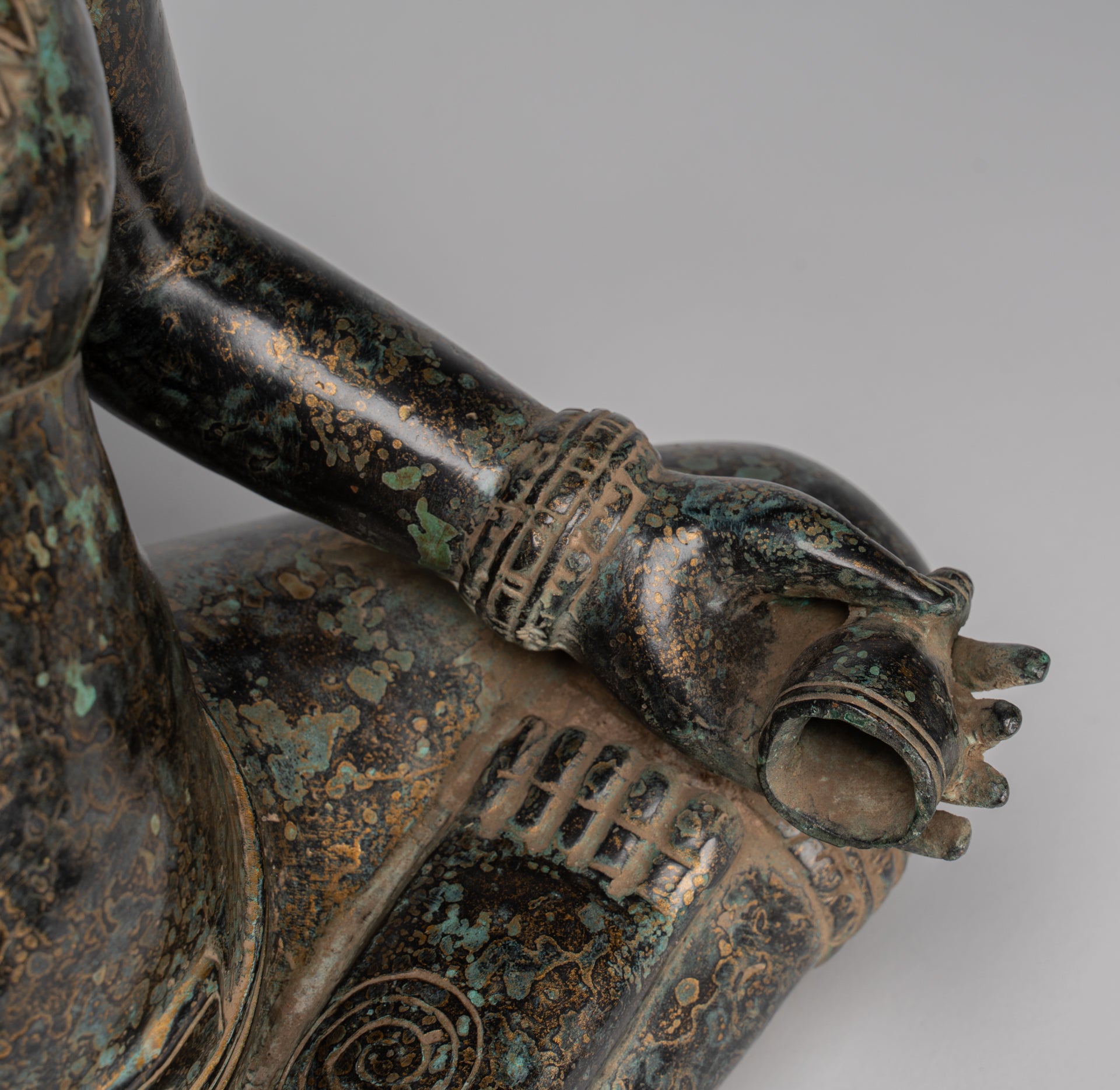 Buddha Statue - Antique Khmer Style Bronze Varada or Charity Angkor Wat Buddha Statue - 55cm/22"