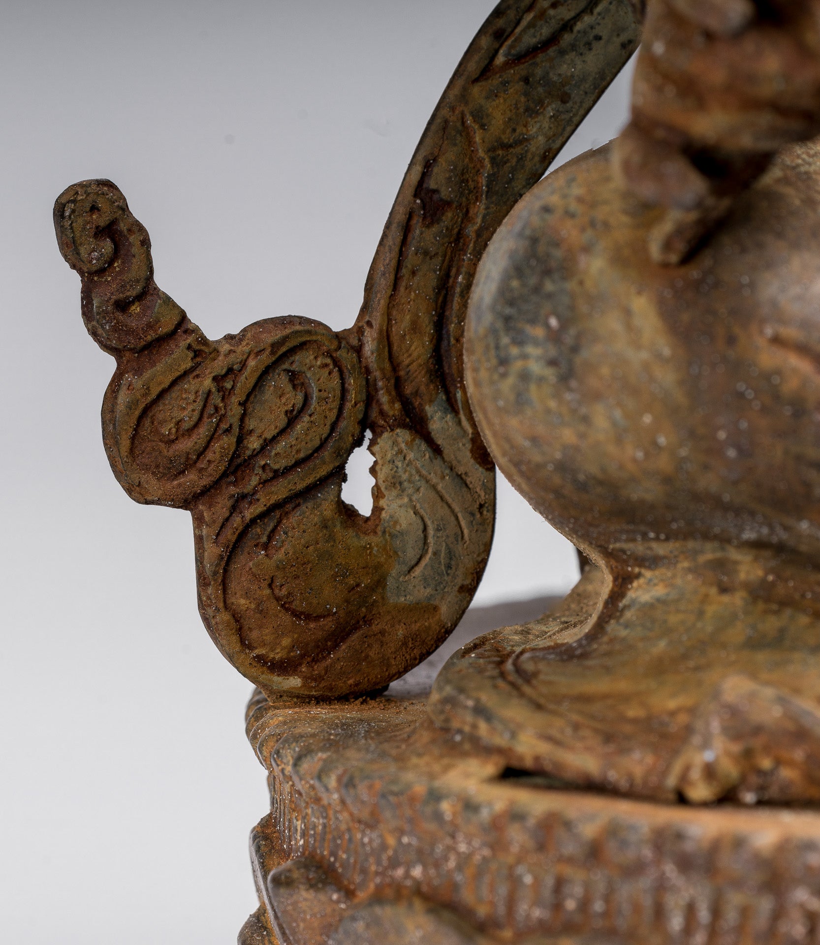 Ganesha Statue - Antique Javanese Style Bronze Seated Majapahit Ganesha Statue - 36cm/14"