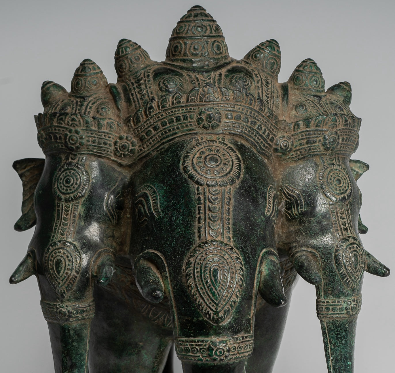 Estatua de Airavata o Elephant de Estilo Antiguo de Estilo JMER - 44cm/18 "de altura