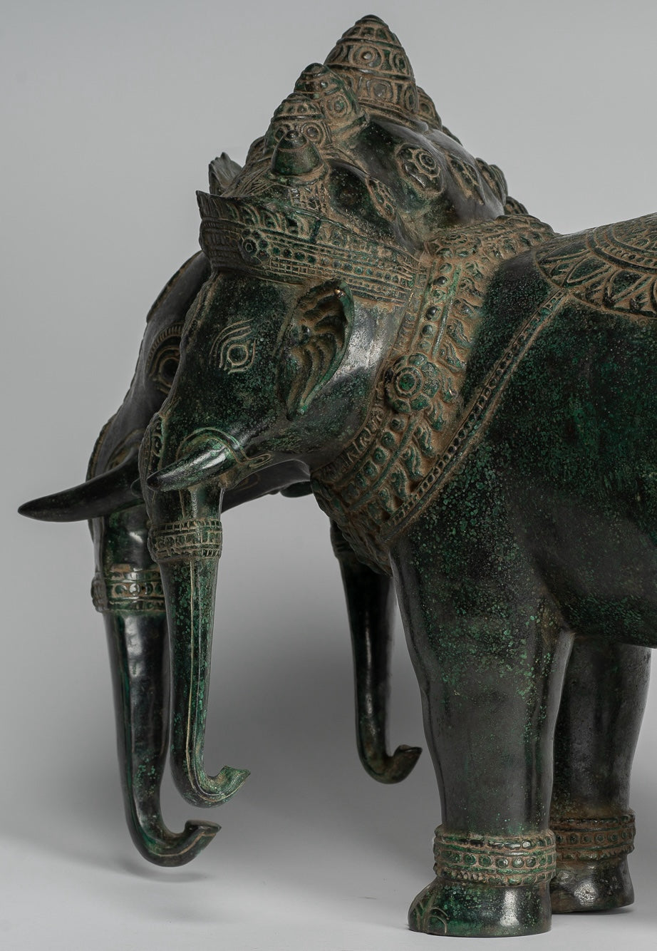Estatua de Airavata o Elephant de Estilo Antiguo de Estilo JMER - 44cm/18 "de altura