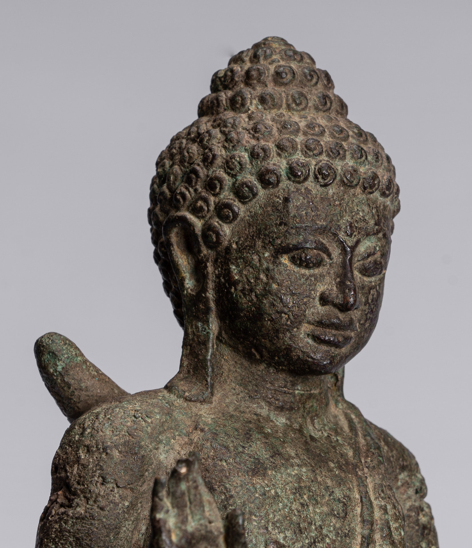 Buddha Statue - Antique Indonesian Style Javanese Standing Protection Buddha Statue - 43cm/17"