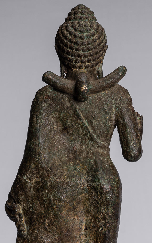 Buddha Statue - Antique Indonesian Style Javanese Standing Protection Buddha Statue - 43cm/17"