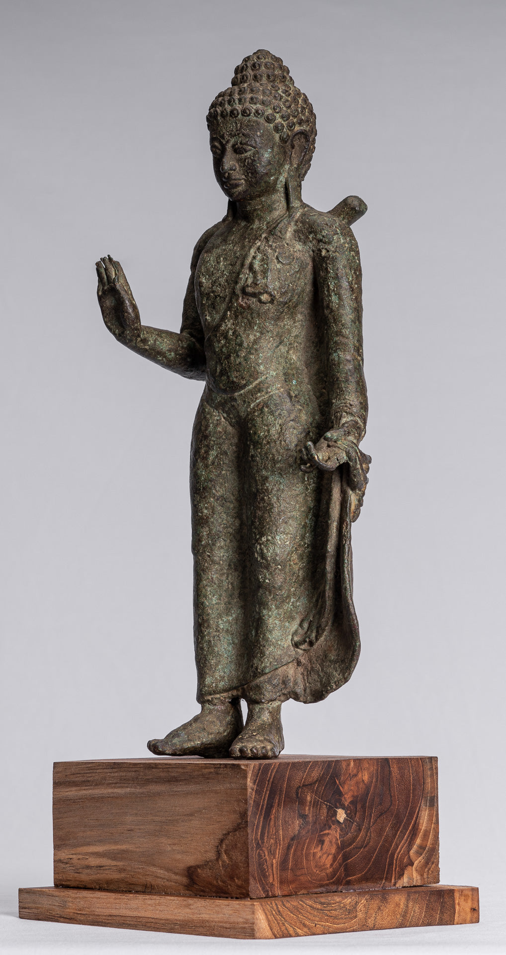 Buddha Statue - Antique Indonesian Style Javanese Standing Protection Buddha Statue - 43cm/17"