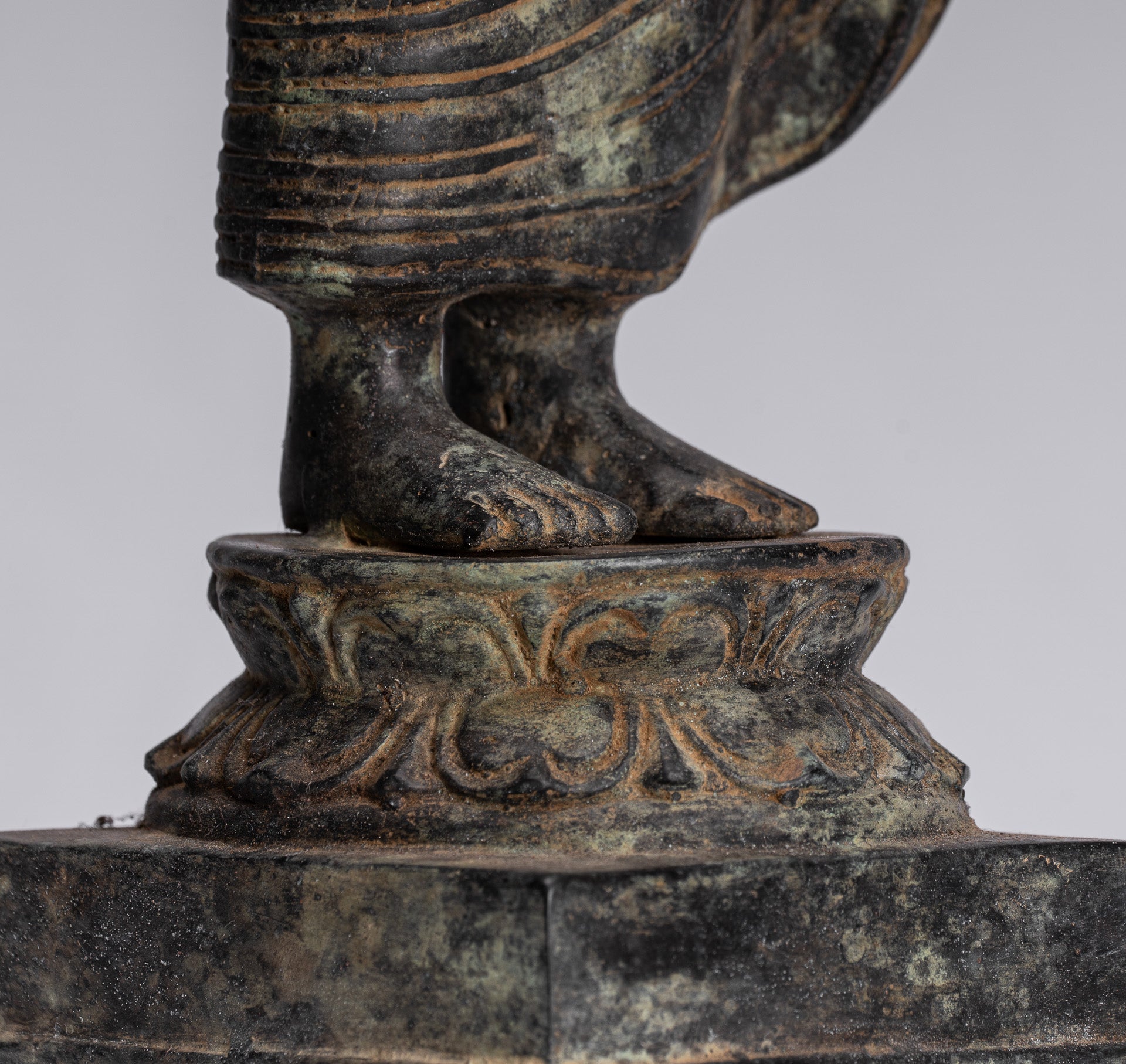 Statue de Bouddha – Bouddha d'enseignement javanais en bronze de style indonésien antique – 40 cm/16"