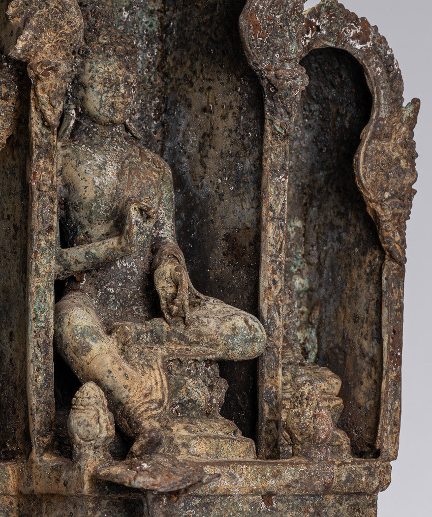 Buddha Statue - Antique Indonesian Style Bronze Javanese Teaching Buddha Statue - 32cm/13"