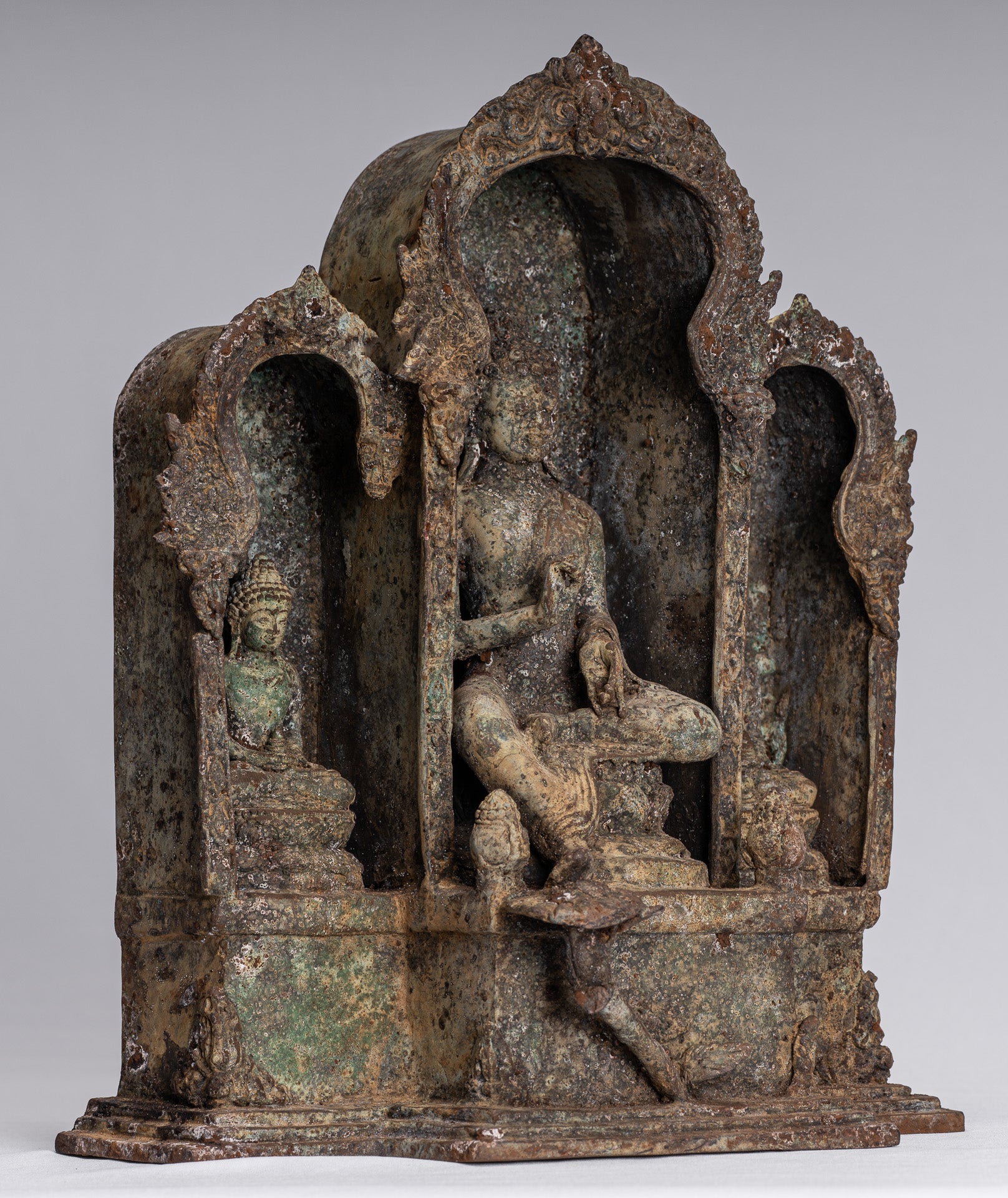 Buddha Statue - Antique Indonesian Style Bronze Javanese Teaching Buddha Statue - 32cm/13"