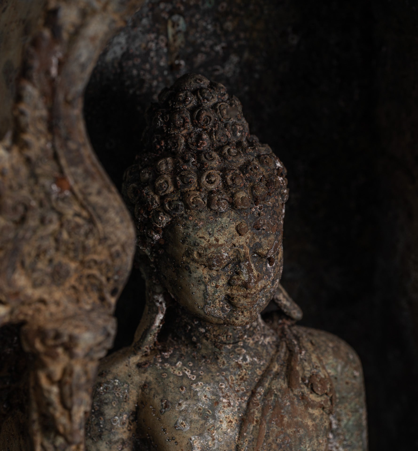 Buddha Statue - Antique Indonesian Style Bronze Javanese Teaching Buddha Statue - 32cm/13"