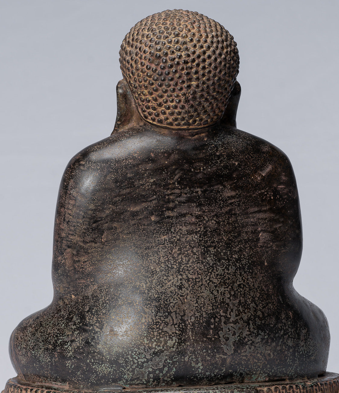 Buddha Statue - Antique Thai Style Bronze Happy, Fat, Laughing Buddha Budai Statue - 31cm/12"