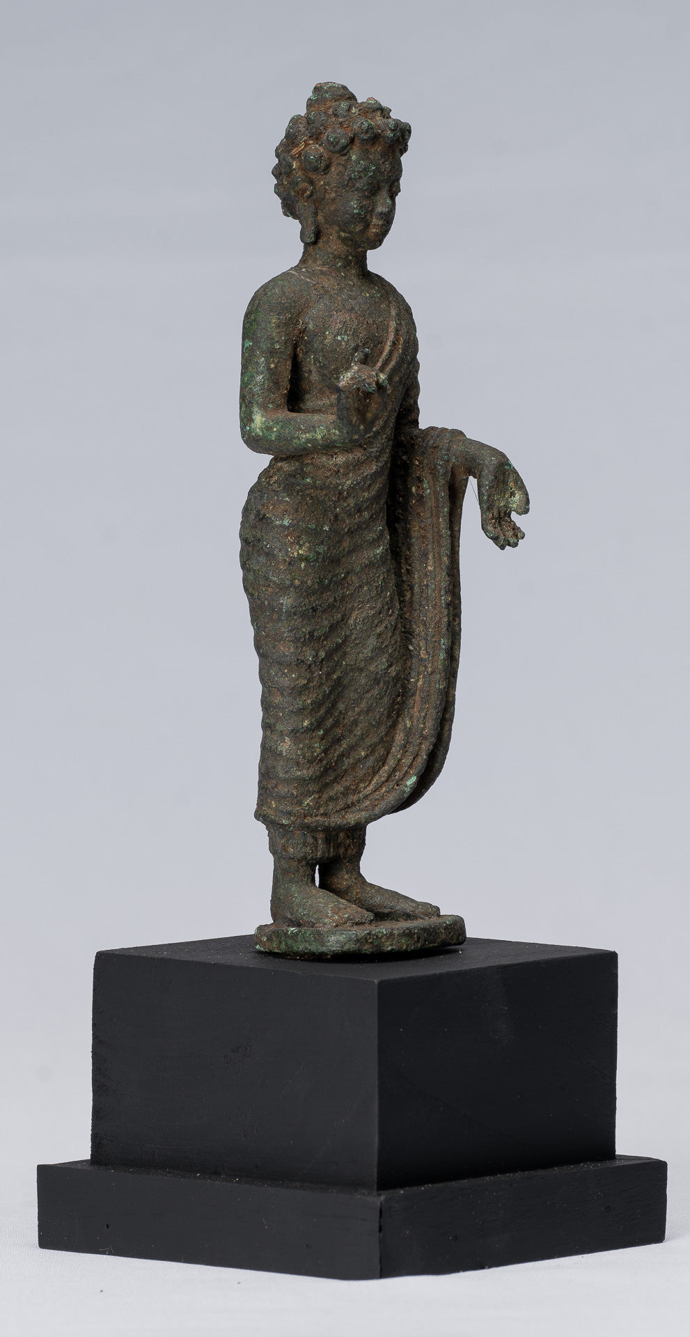 Estatua de Buda - Estilo indonesio antiguo de bronce de bronce Javanese Buda - 25 cm/10 "