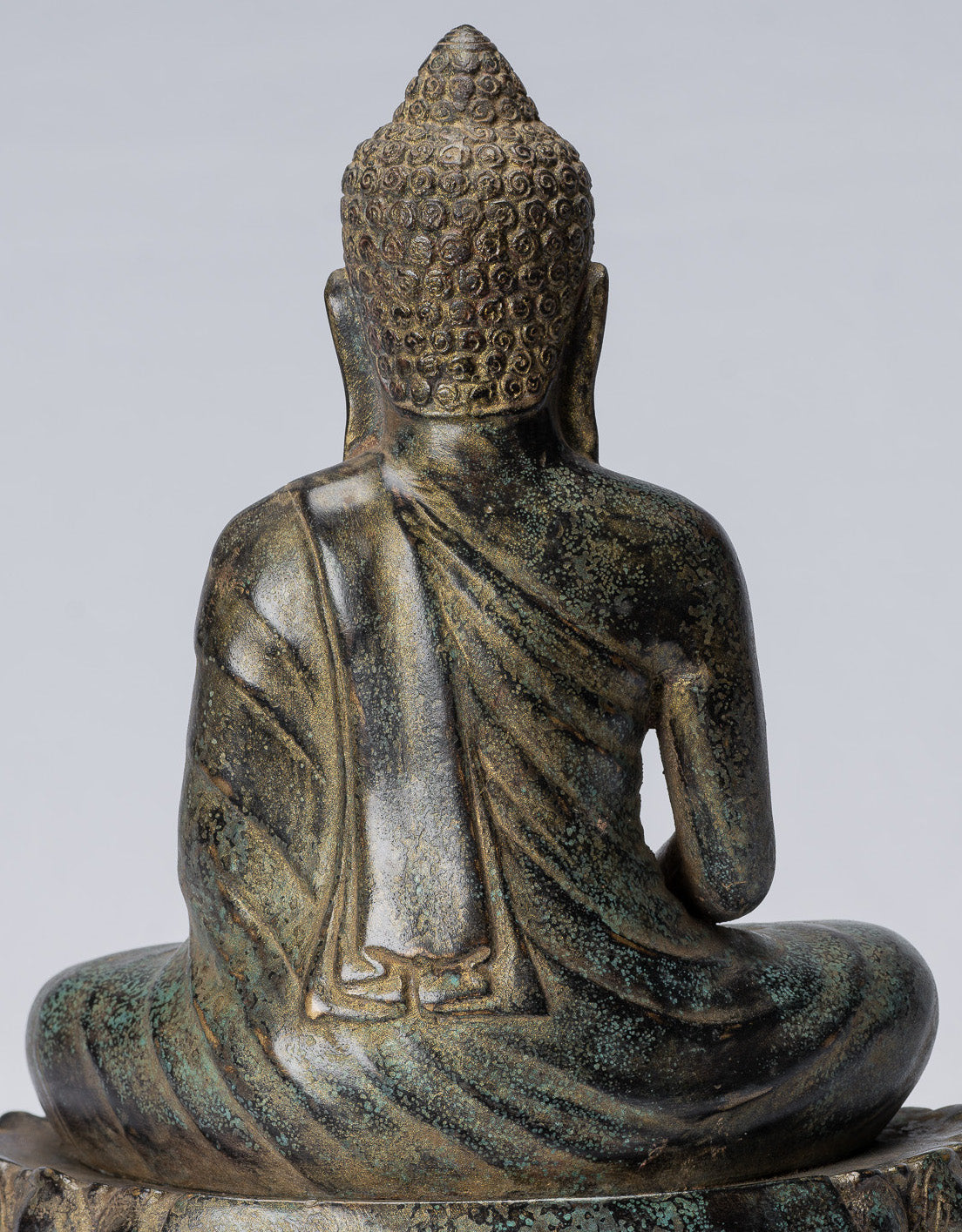 Statue de Bouddha - Bouddha - Statue de Bouddha de méditation assis en bronze de style khmer antique - 25 cm/10"
