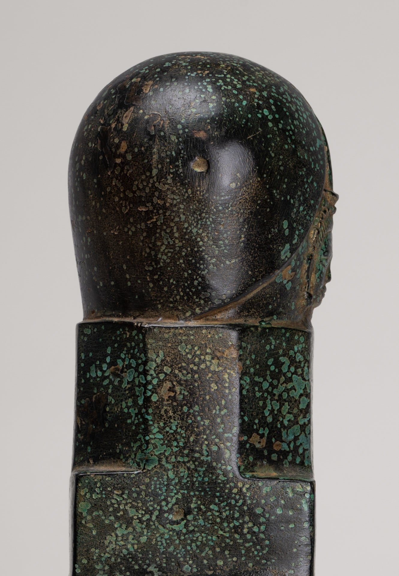 Linga Statue - Antique Khmer Style Bronze Linga / Lingnum & Yoni - 26cm/10"