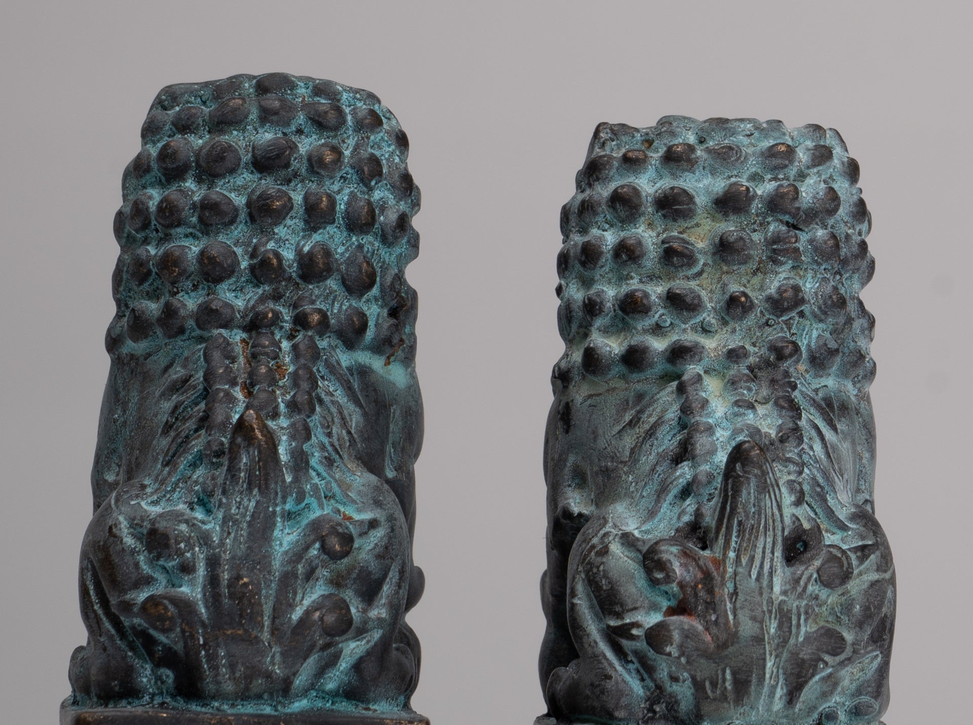 Antique Chinese Style Temple Guardian Lions Shishi Lions Foo Dogs Imperial Lions (Pair) - 10.5cm/4"