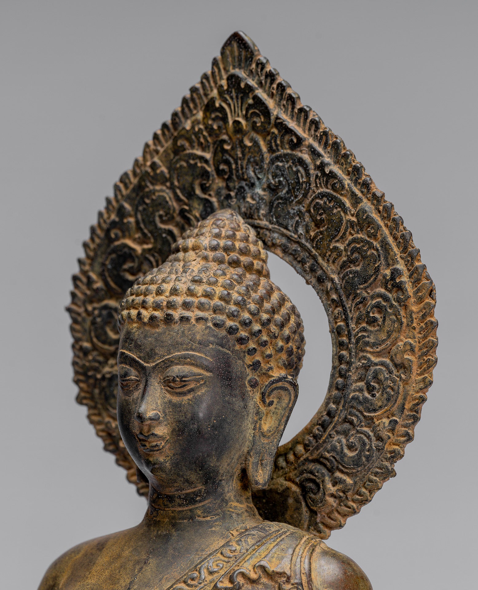 Buddha Statue-Antike Indonesische Stil Bronze Javanisch Amitabha Buddha Statue-32cm/13 "