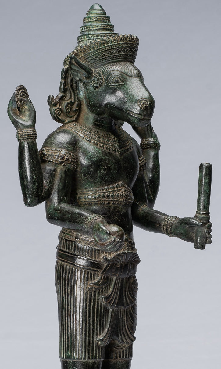 Statua Kalkin - Antique Khmer Style in piedi Hayagriva Kalkin Horse of Vishnu - 55cm/22 "