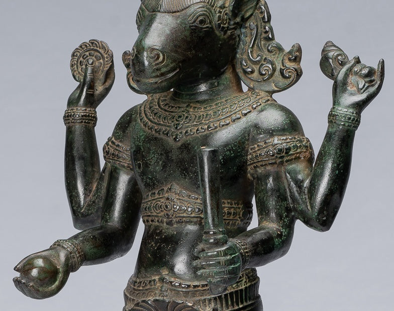 Statua Kalkin - Antique Khmer Style in piedi Hayagriva Kalkin Horse of Vishnu - 55cm/22 "