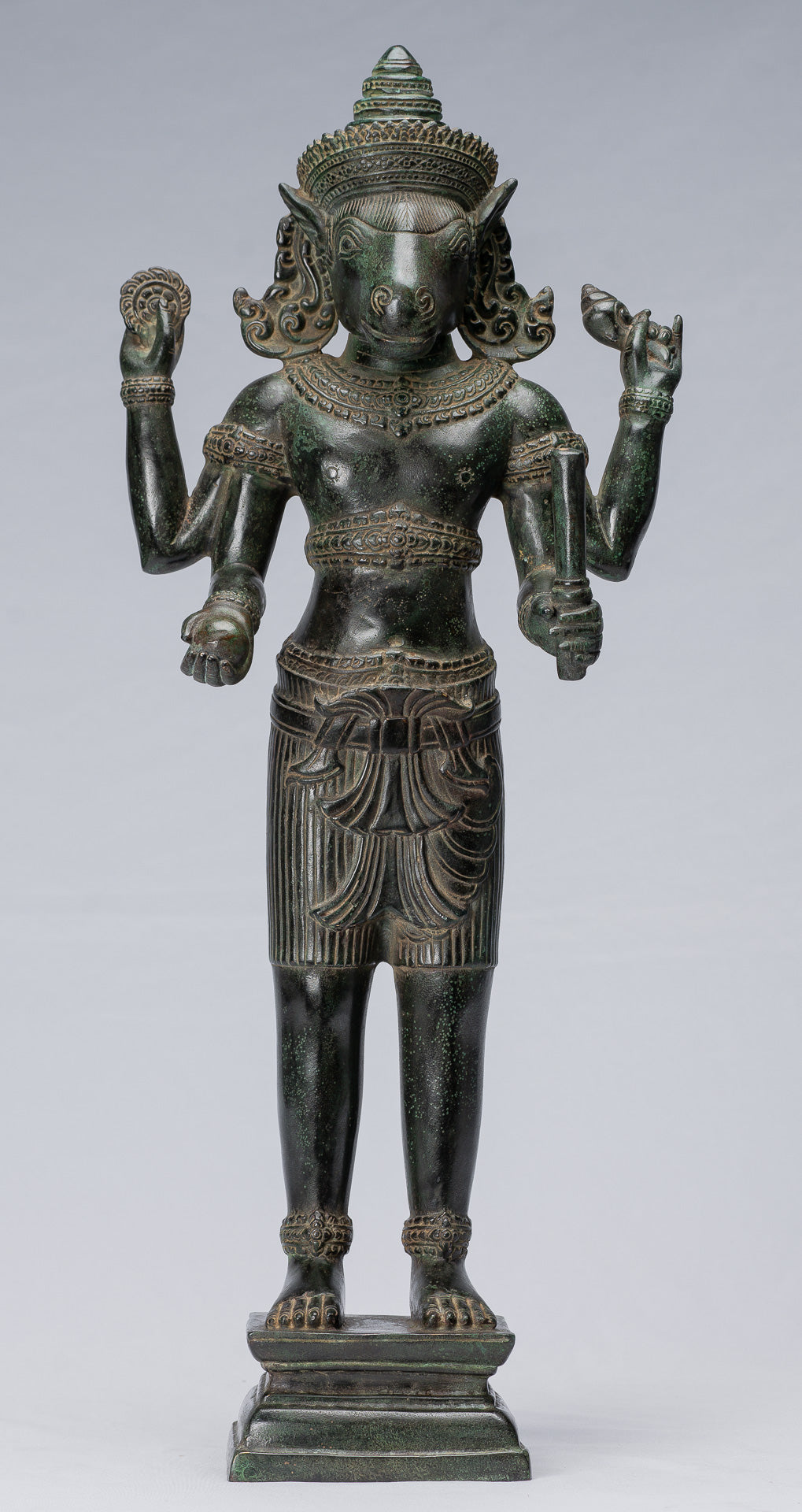 Statua Kalkin - Antique Khmer Style in piedi Hayagriva Kalkin Horse of Vishnu - 55cm/22 "