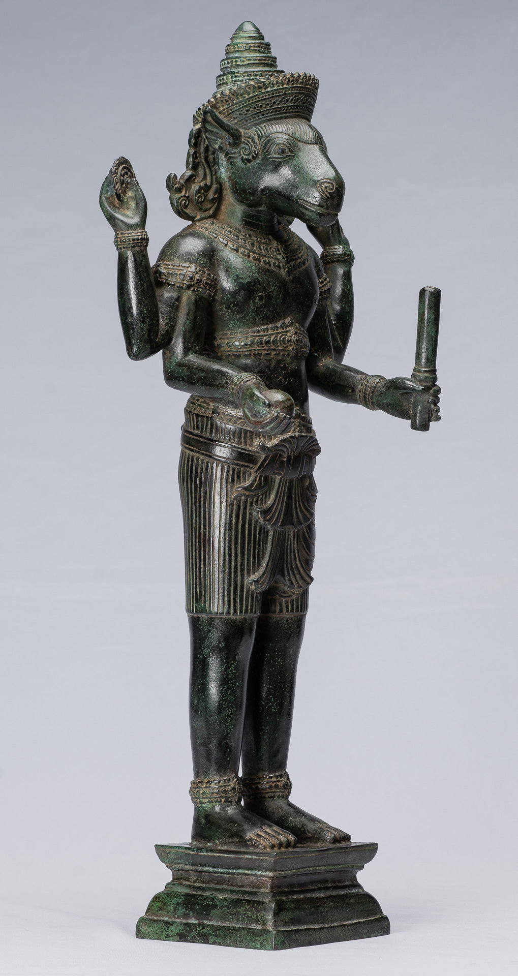 Statua Kalkin - Antique Khmer Style in piedi Hayagriva Kalkin Horse of Vishnu - 55cm/22 "