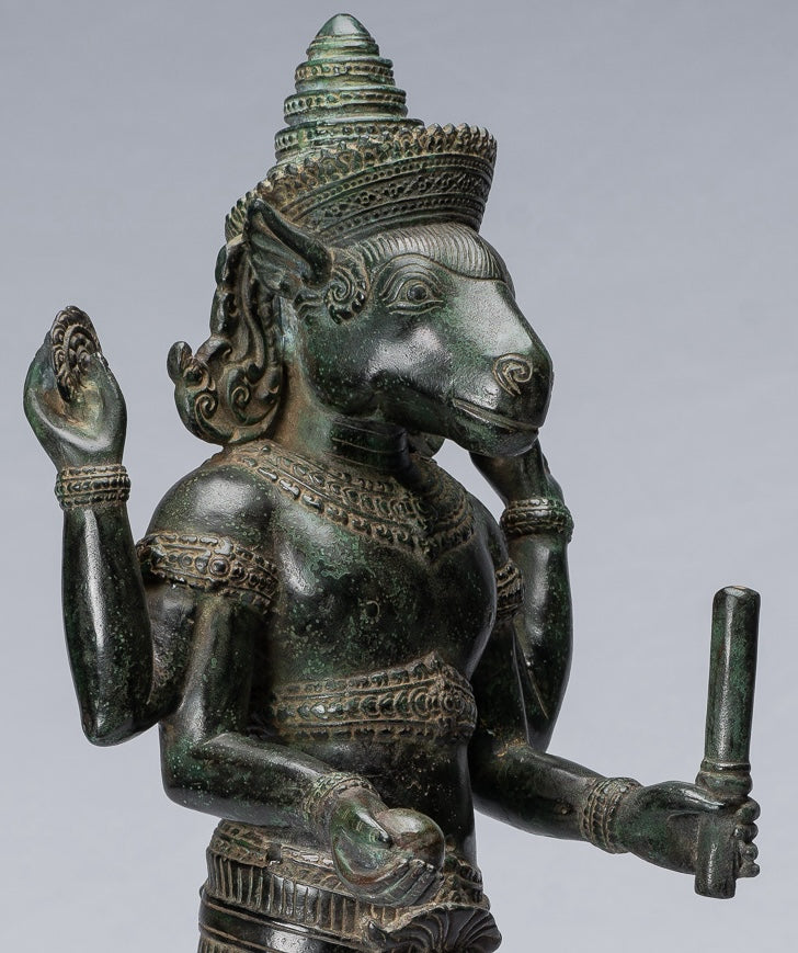 Statua Kalkin - Antique Khmer Style in piedi Hayagriva Kalkin Horse of Vishnu - 55cm/22 "