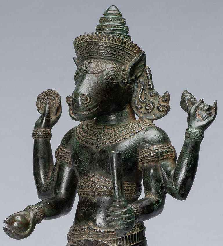 Statua Kalkin - Antique Khmer Style in piedi Hayagriva Kalkin Horse of Vishnu - 55cm/22 "