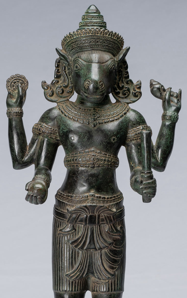 Statua Kalkin - Antique Khmer Style in piedi Hayagriva Kalkin Horse of Vishnu - 55cm/22 "