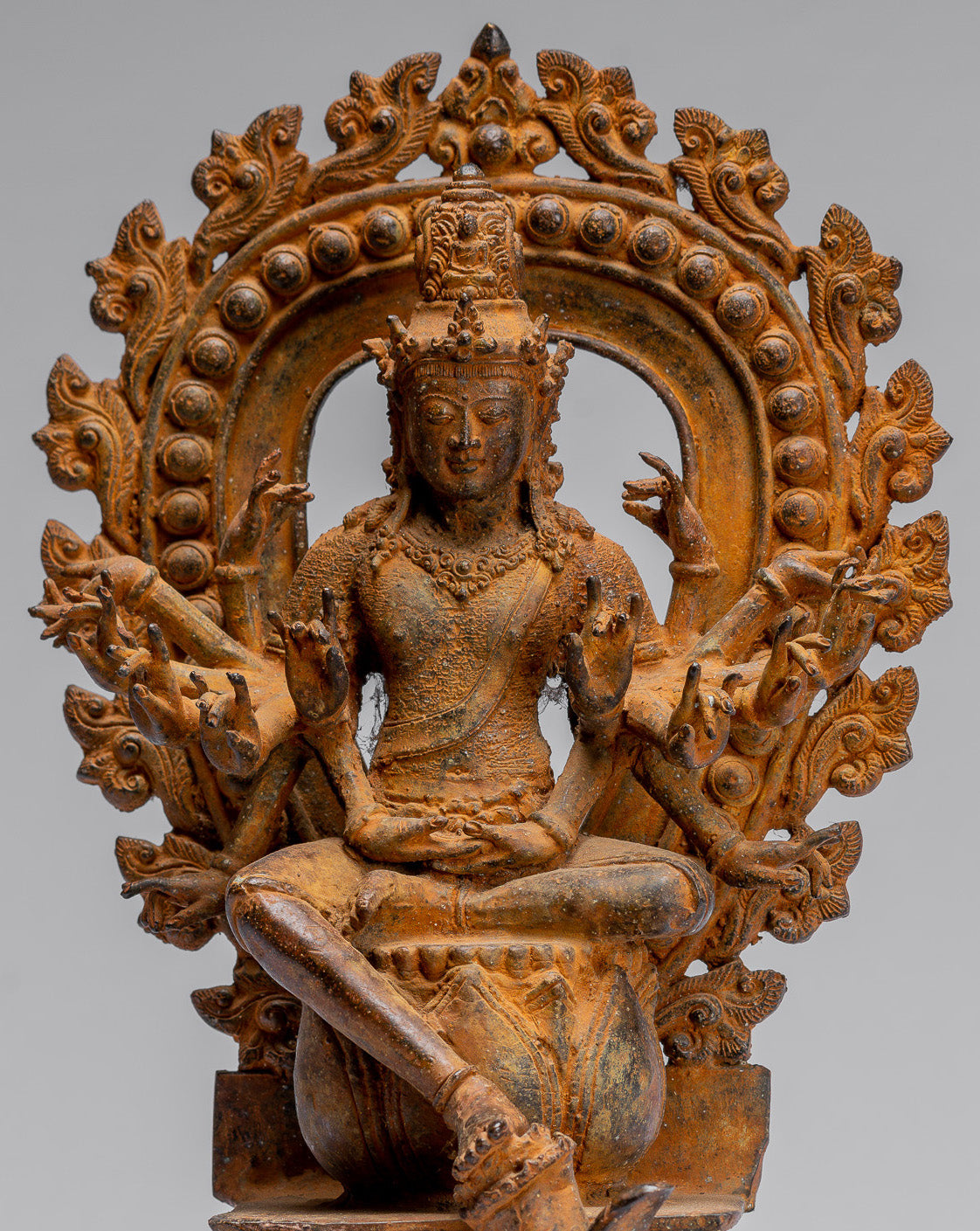 Estatua de Bodhisattva - Estatua de Bodhisattva de estilo indonesio antiguo indonesio - 28 cm/11 "