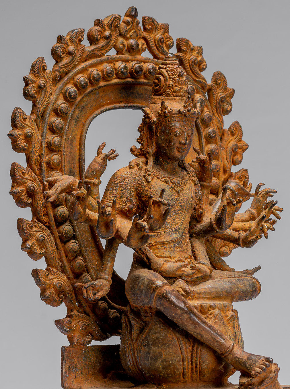 Estatua de Bodhisattva - Estatua de Bodhisattva de estilo indonesio antiguo indonesio - 28 cm/11 "