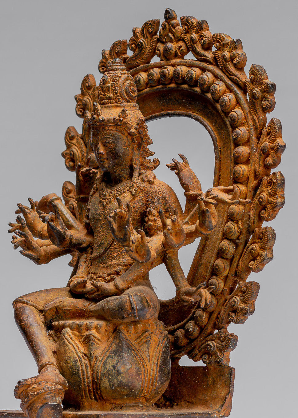 Estatua de Bodhisattva - Estatua de Bodhisattva de estilo indonesio antiguo indonesio - 28 cm/11 "