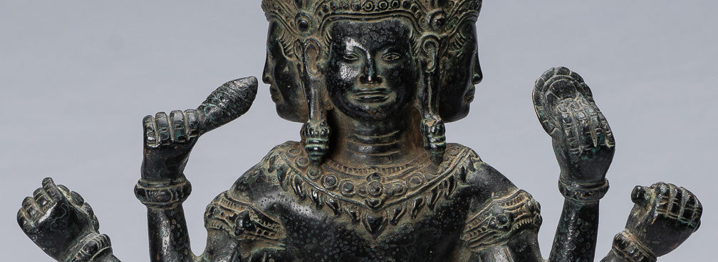 Antique Khmer Style Bronze Koh Ker Standing Lokeshvara Statue - 53cm/21"