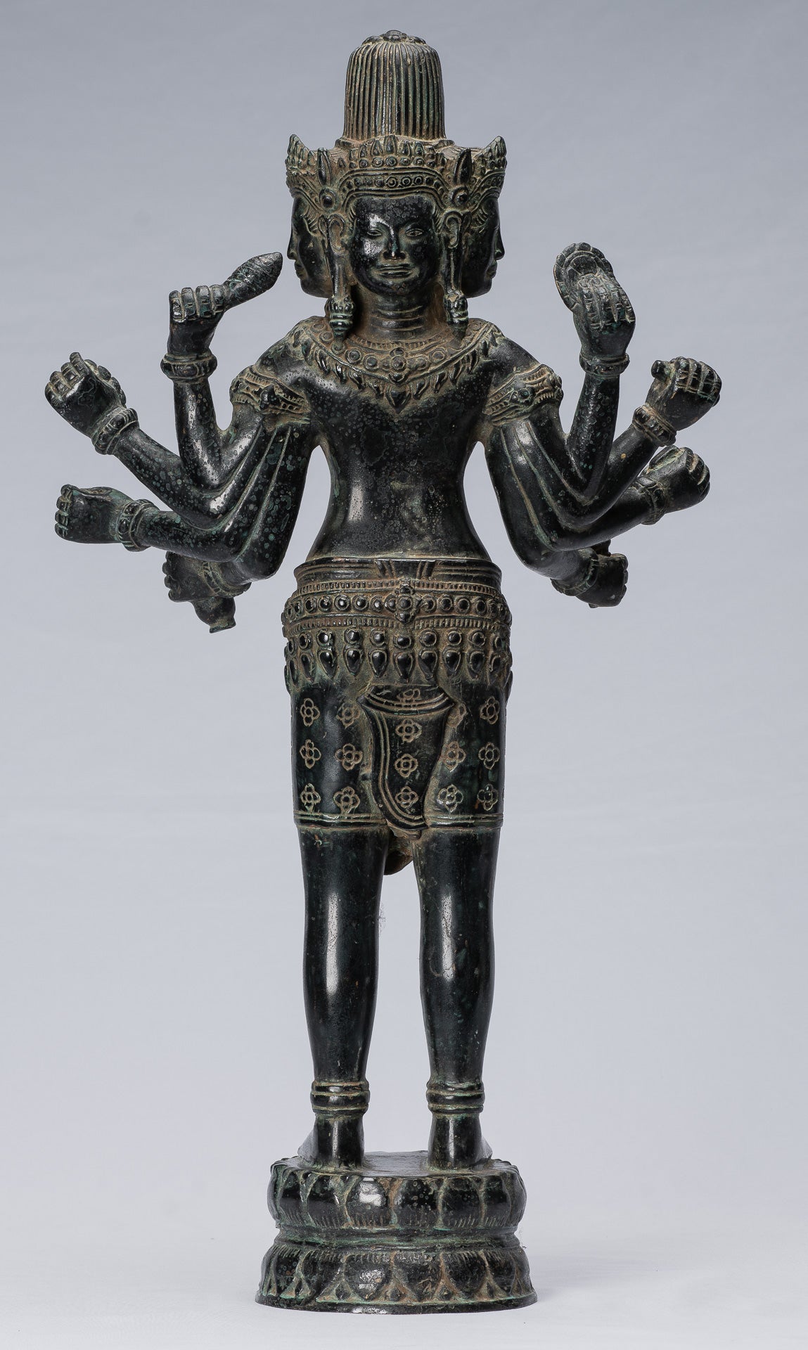 Antique Khmer Style Bronze Koh Ker Standing Lokeshvara Statue - 53cm/21"