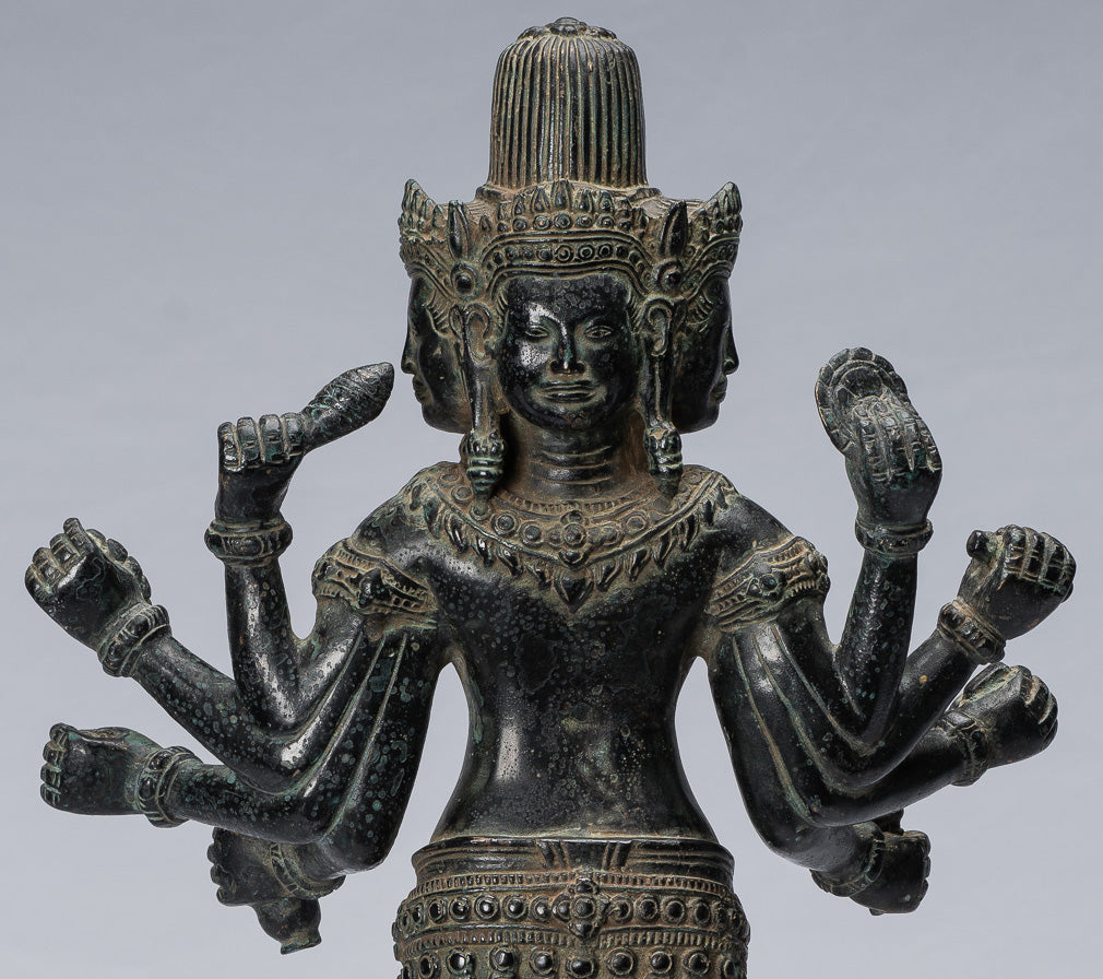 Antique Khmer Style Bronze Koh Ker Standing Lokeshvara Statue - 53cm/21"