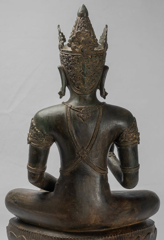 Buddha Statue - Antique Chiang Saen Style Royal Teaching Buddha Statue - 87cm/35"