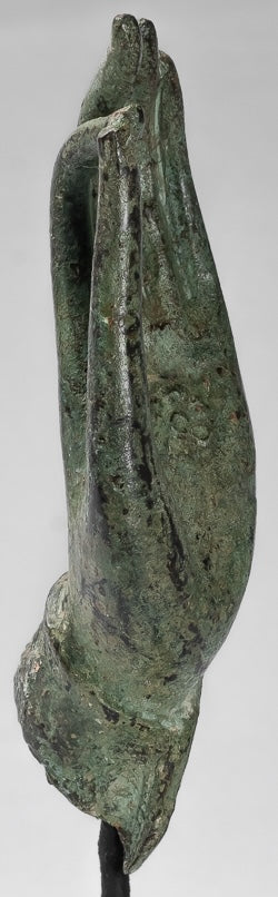 Mounted Antique Thai Style Southeast Asia Bronze Thai Teaching Hand - 23cm/9"
