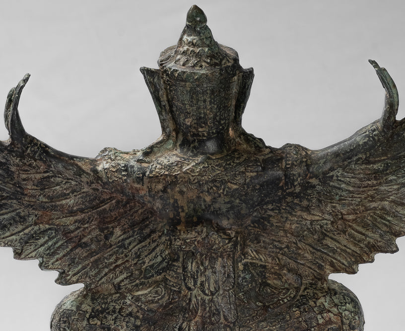 Estatua de estado de estilo tailandés antiguo Vishnu Garuda - 33 cm/13 "