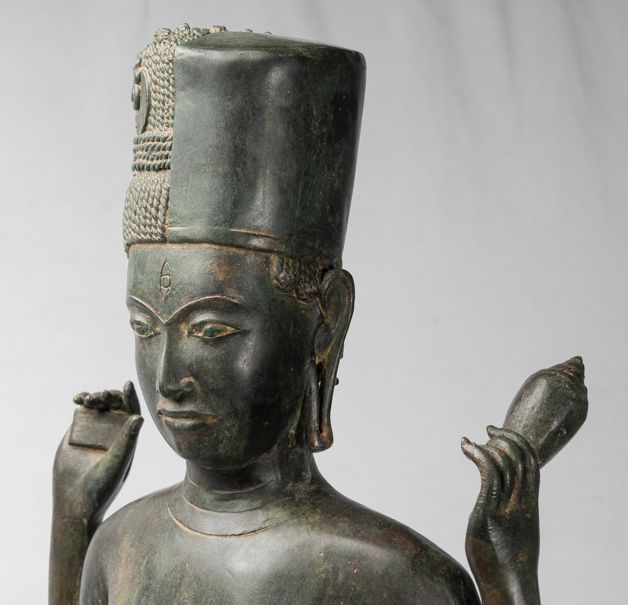 Estatua de Vishnu - Estatua de bronce de pie de estilo tailandés antiguo Vishnu - 94cm/38 "