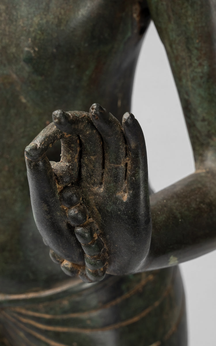 Estatua de Vishnu - Estatua de bronce de pie de estilo tailandés antiguo Vishnu - 94cm/38 "