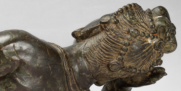 Antique in stile indiano Gandhara Bronzo Reclining Vishnu Statua - 95 cm/38 "Long