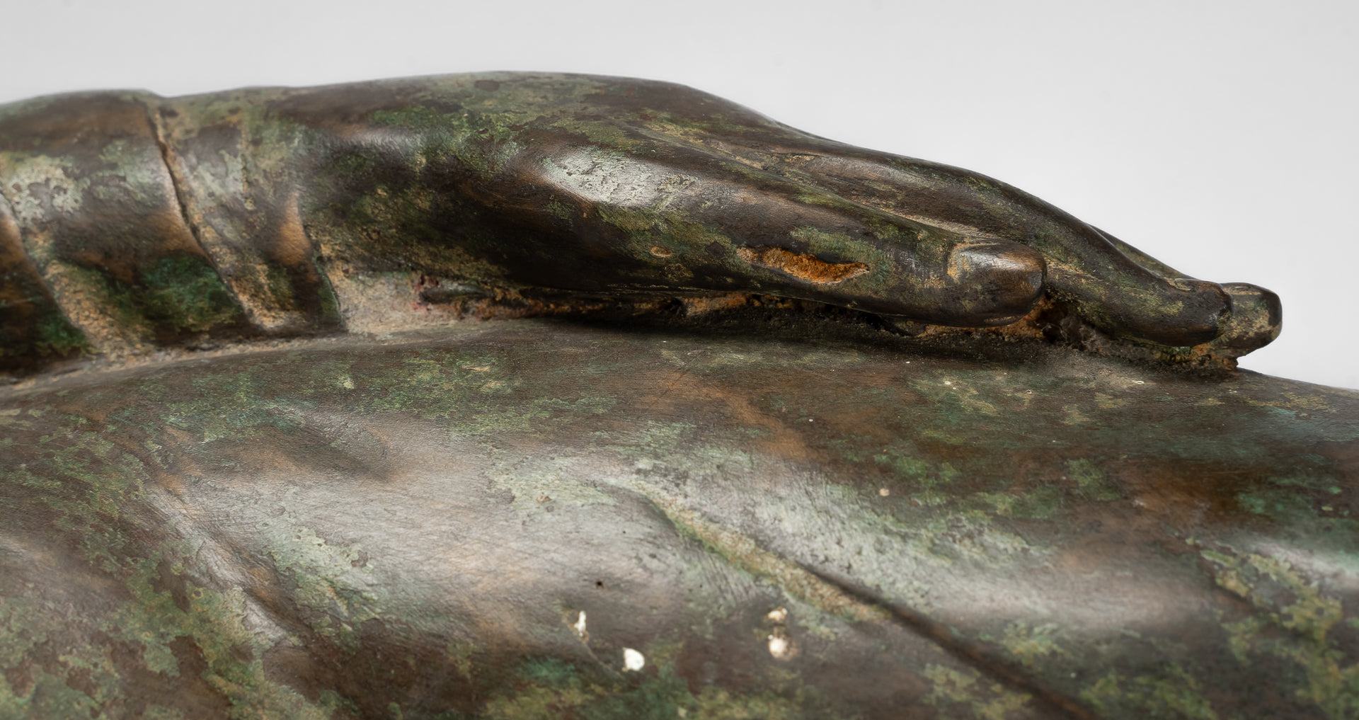 Antique in stile indiano Gandhara Bronzo Reclining Vishnu Statua - 95 cm/38 "Long