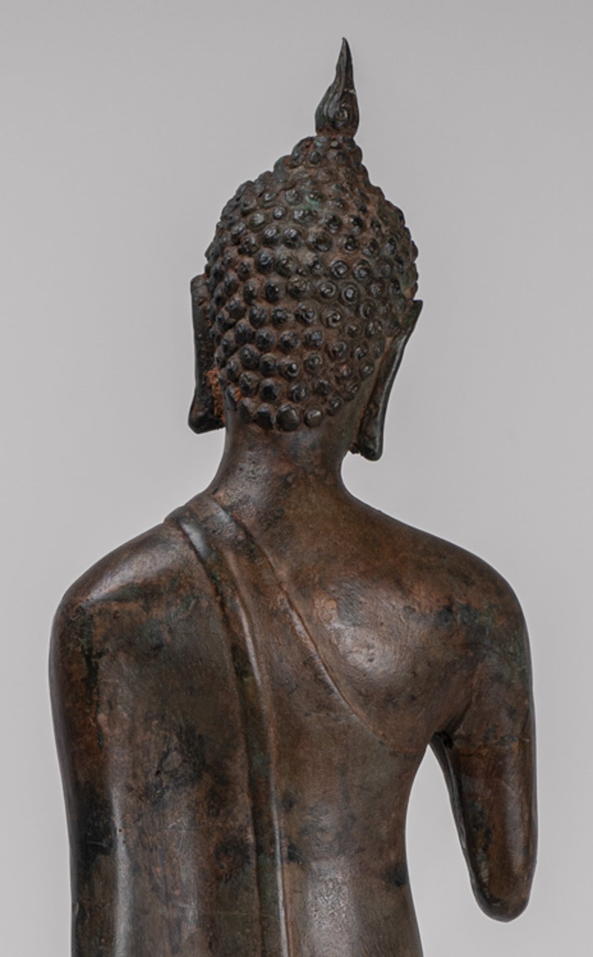 Antique Sukhothai Style Standing Bronze Protection Walking Buddha Statue - 50cm/20"