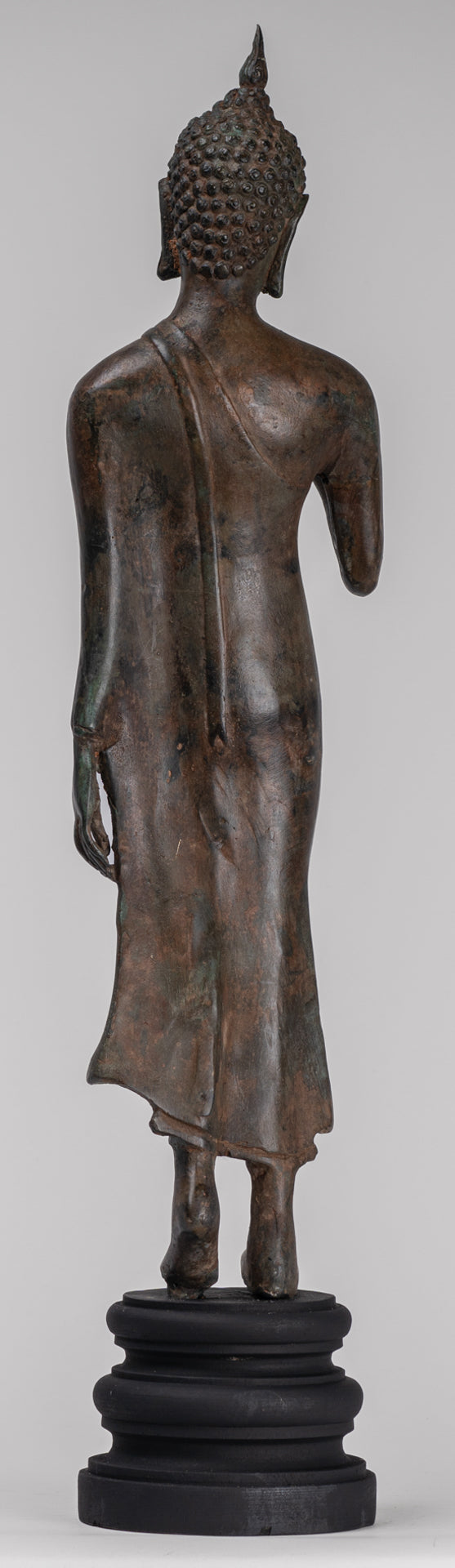 Antique Sukhothai Style Standing Bronze Protection Walking Buddha Statue - 50cm/20"