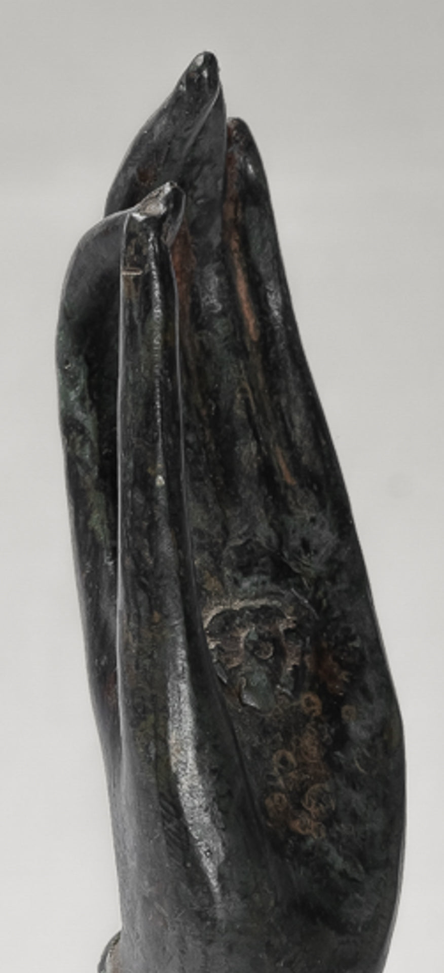 Mounted Antique Thai Style Southeast Asia Bronze Thai Teaching Hand - 24cm/10"