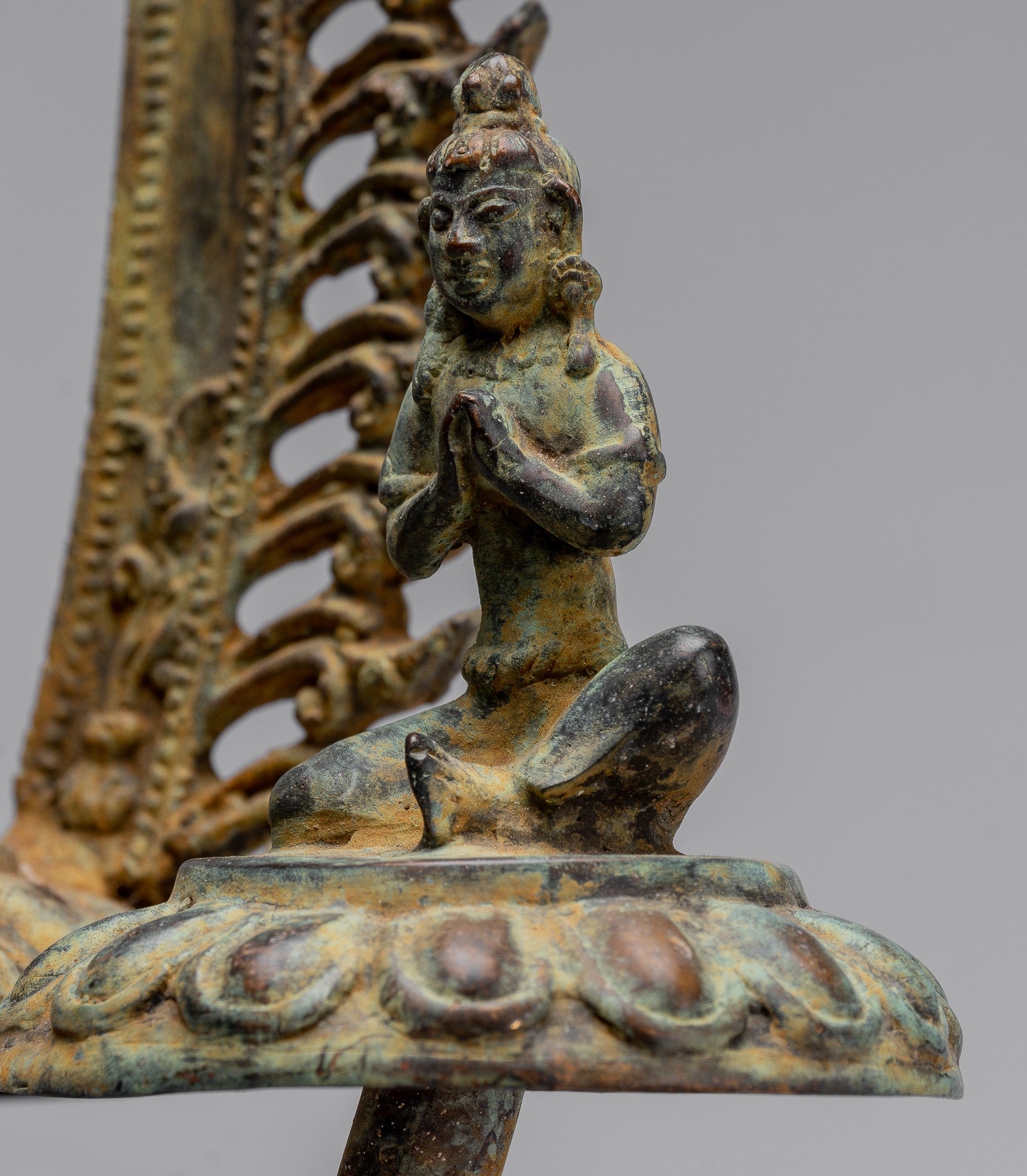 Buddha Statue - Antique Indonesischer Stil Bronze Javaner Meditation Buddha Statue - 49cm/20 "