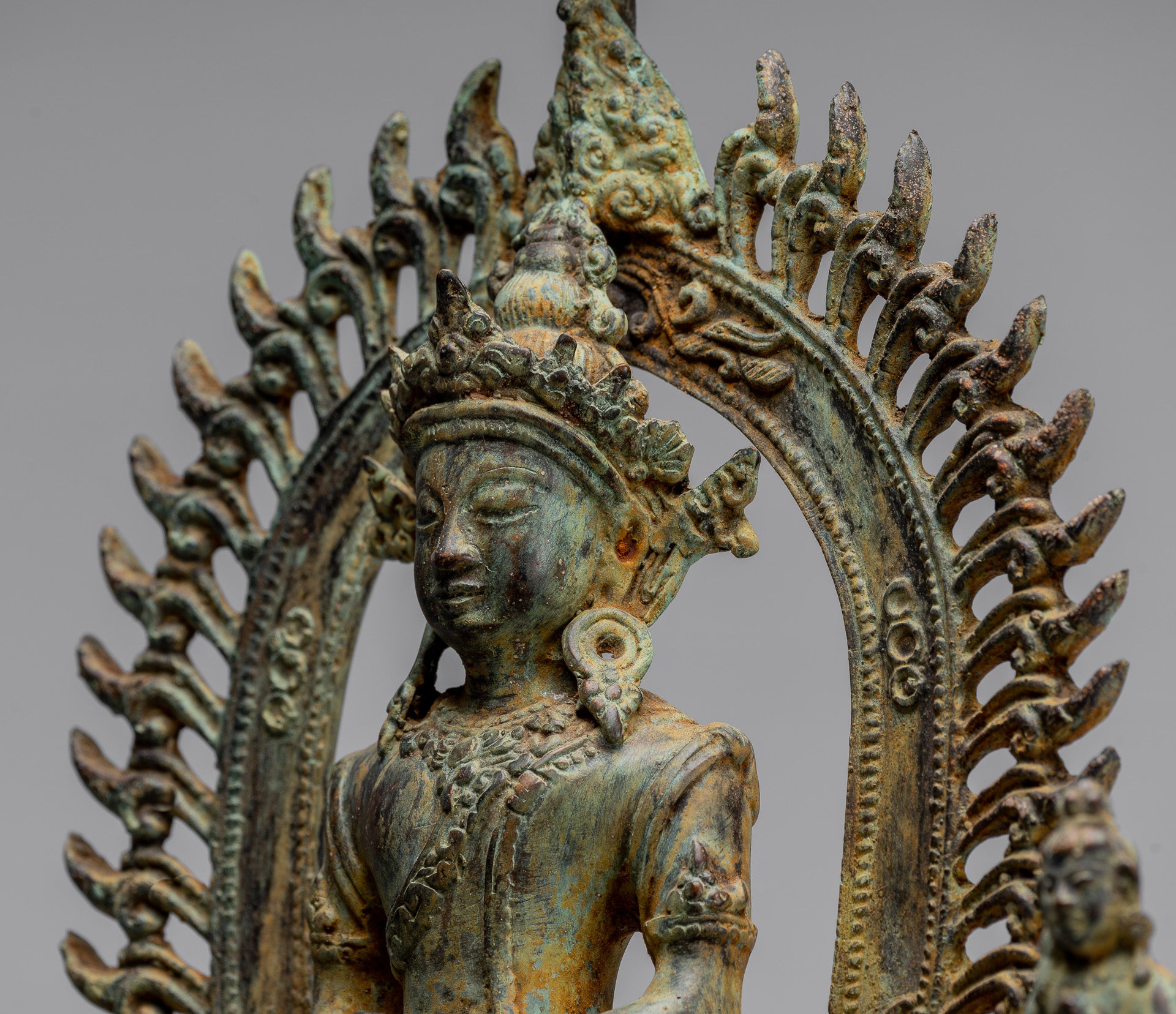 Buddha Statue - Antique Indonesischer Stil Bronze Javaner Meditation Buddha Statue - 49cm/20 "