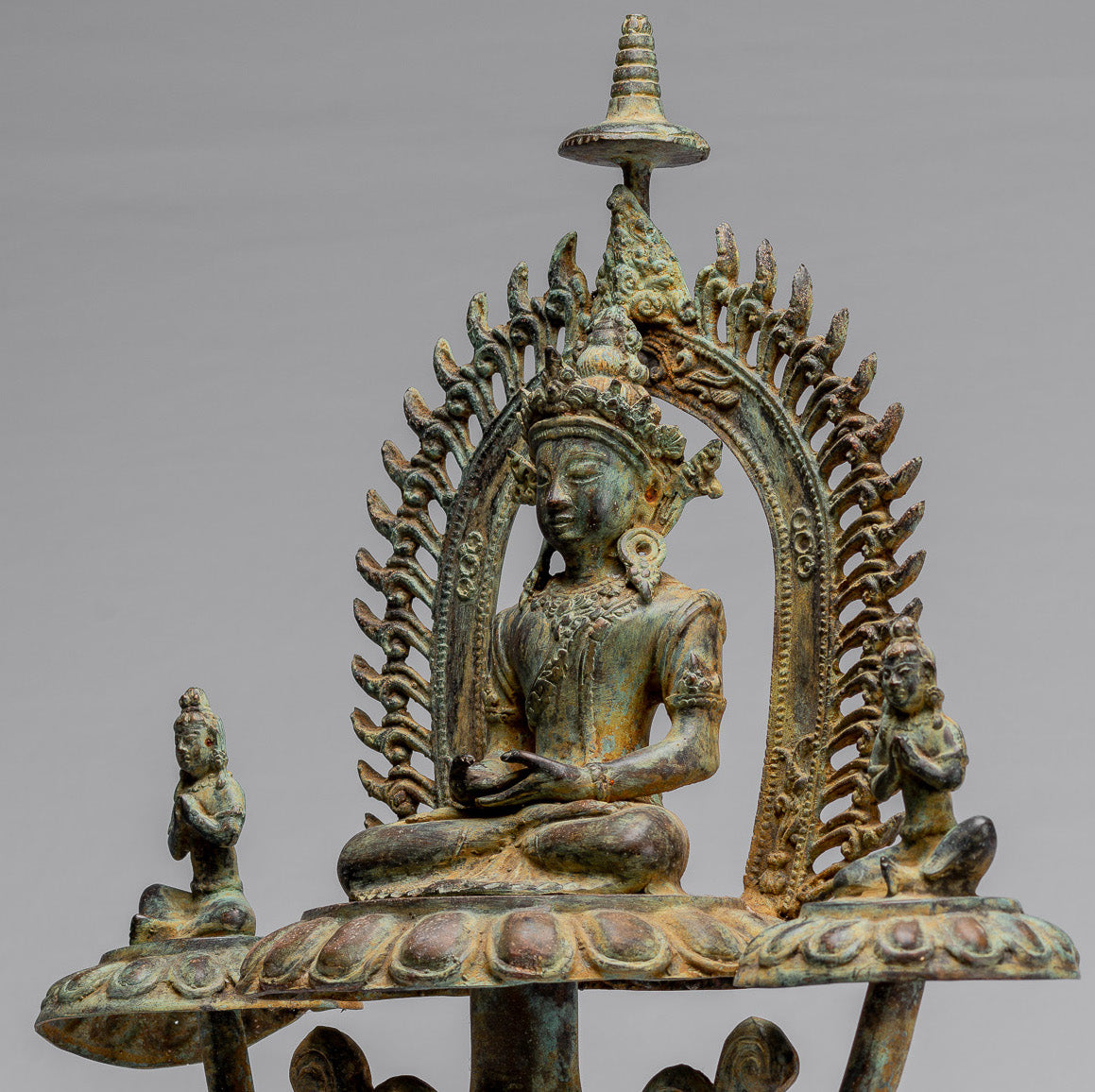 Buddha Statue - Antique Indonesischer Stil Bronze Javaner Meditation Buddha Statue - 49cm/20 "