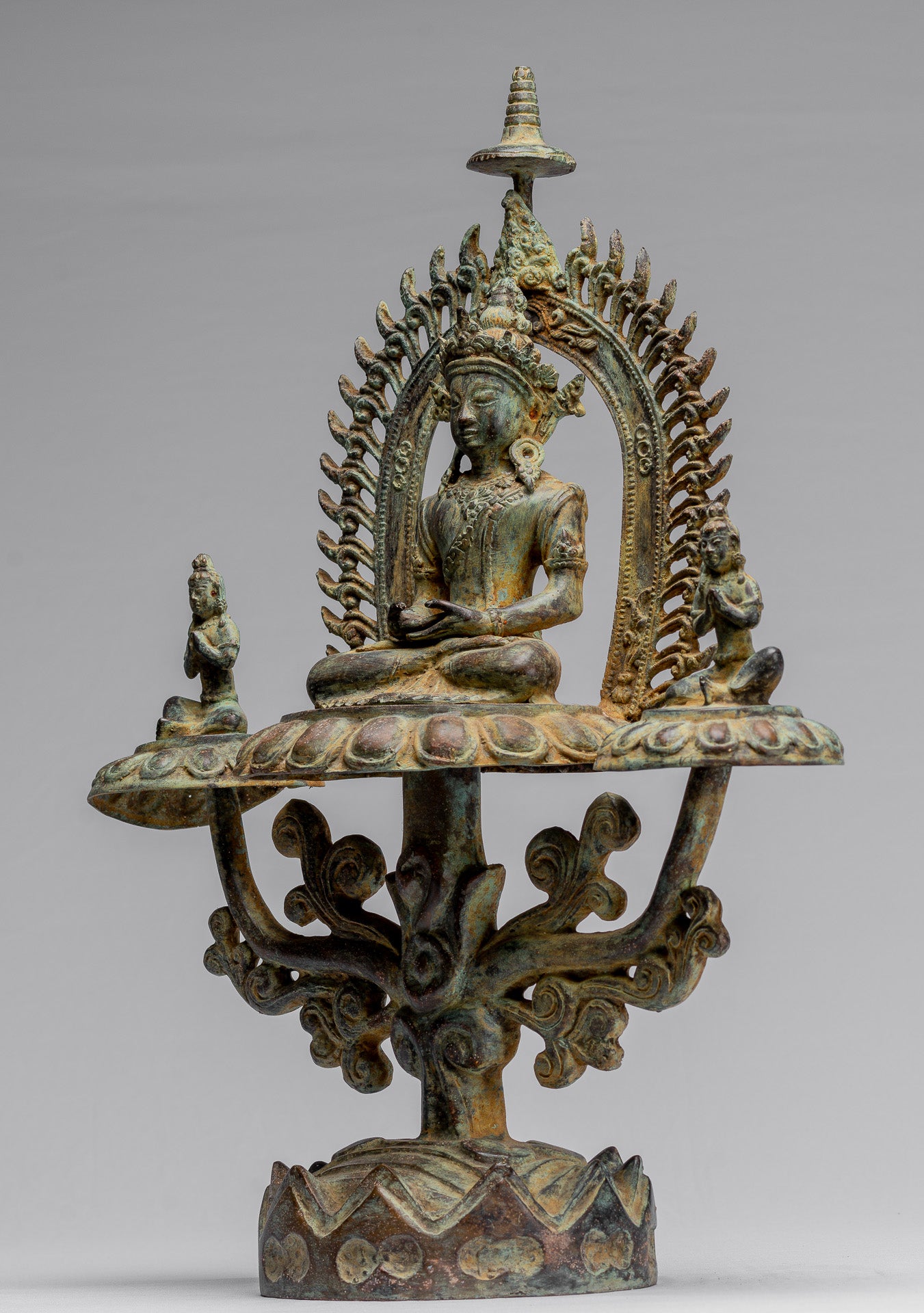 Buddha Statue - Antique Indonesischer Stil Bronze Javaner Meditation Buddha Statue - 49cm/20 "
