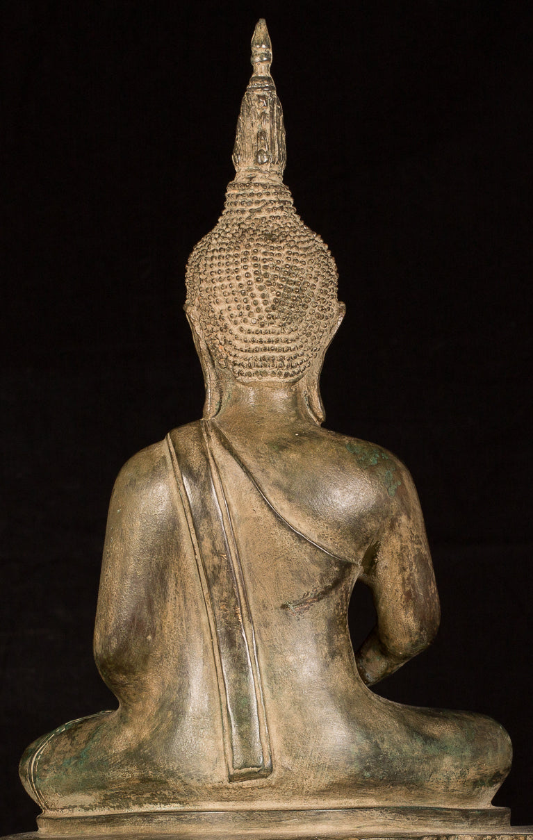 Statua Buddha - Statua Buddha di Buddha in stile antico Laos seduto - 56 cm/22 "